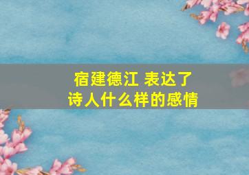 宿建德江 表达了诗人什么样的感情